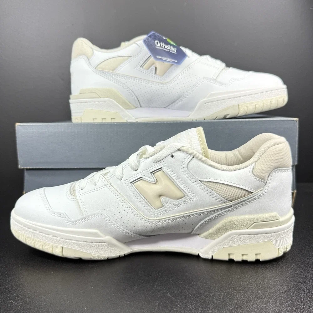 New Balance 550 Shoes Womens Size 11‎ B White Leather  BBW550WS Casual Sneaker